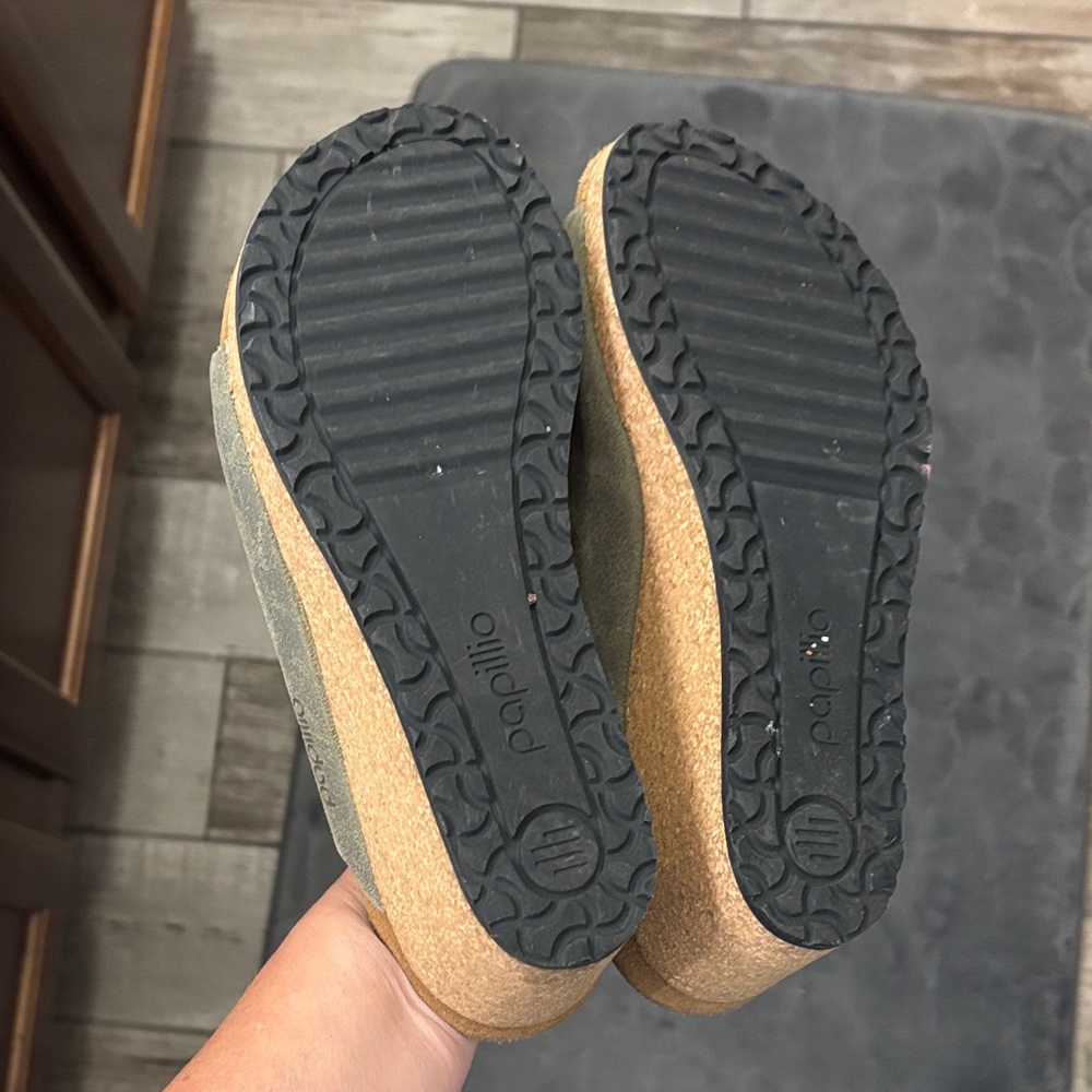 Birkenstock Olive Suede Mules - Picture 4 of 6